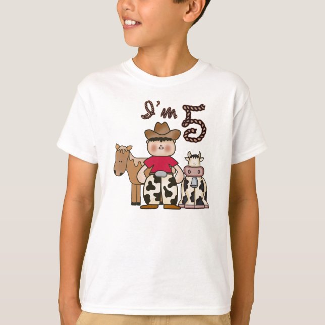 Cowboy  5th Birthday T-Shirt (Front)