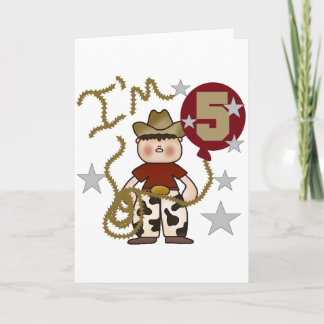 Cowboy 5th Birthday T-shirts and Gifts Card