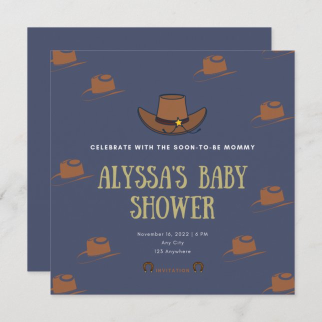 Cowboy Adoption Baby Shower  Invitation (Front/Back)
