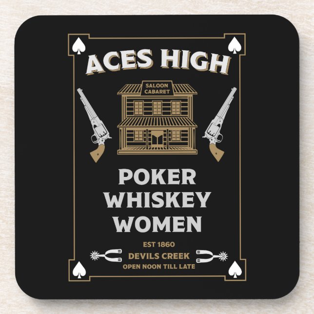 Cowboy American Frontier Saloon Coaster (Front)