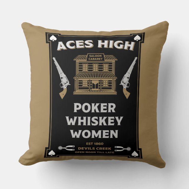 Cowboy American Frontier Saloon Cushion (Front)