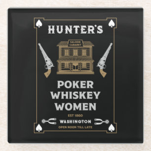 Cowboy American Frontier Saloon Glass Coaster