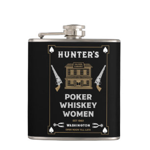 Cowboy American Frontier Saloon Hip Flask