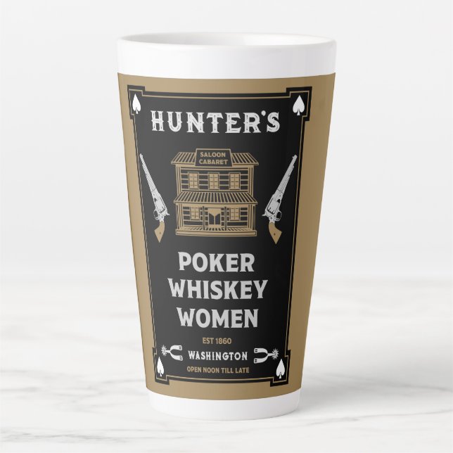 Cowboy American Frontier Saloon Latte Mug (Front)
