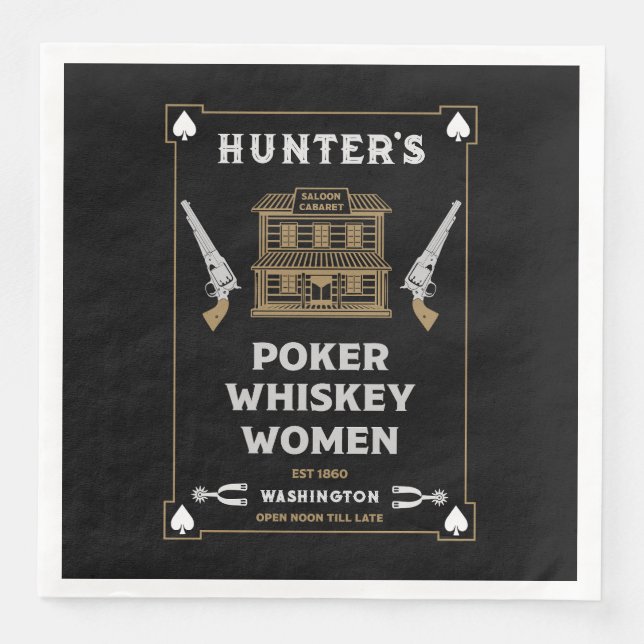 Cowboy American Frontier Saloon Napkin (Front)