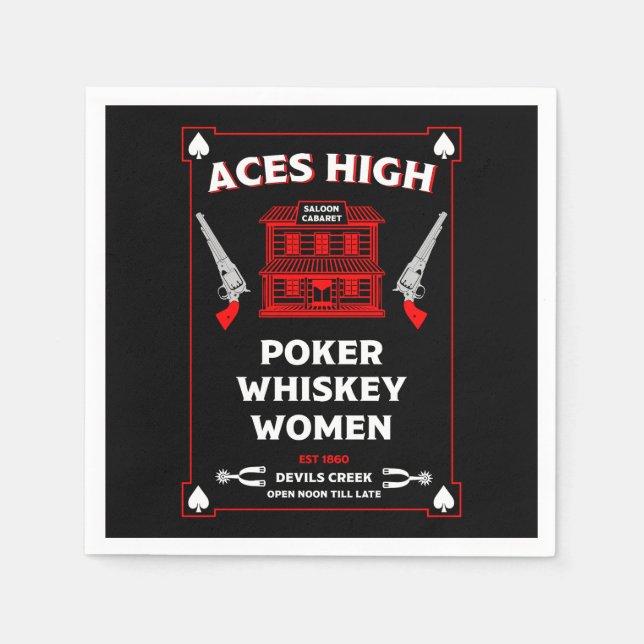 Cowboy American Frontier Saloon Napkin (Front)