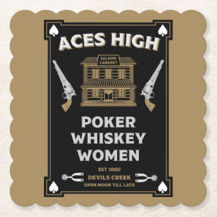 Cowboy American Frontier Saloon Paper Coaster