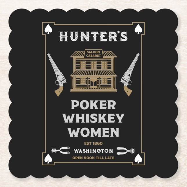 Cowboy American Frontier Saloon Paper Coaster (Front)