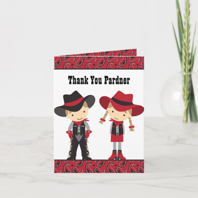 Cowboy and Cowgirl Note Cards (Front)