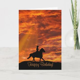 Cowboy and Horse Country Western Happy Birthday Card