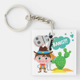 Cowboy and Horse Key Ring