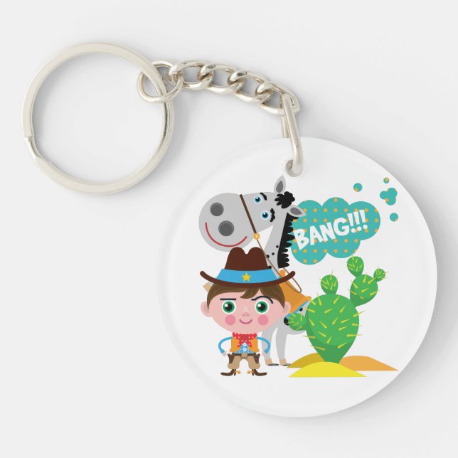 Cowboy and Horse Key Ring (Front)