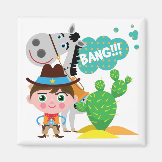 Cowboy and Horse Magnet (Front)