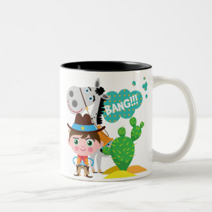 Cowboy and Horse Two-Tone Coffee Mug