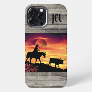Cowboy And Longhorn Steer Case-Mate iPhone Case