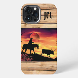 Cowboy And Longhorn Steer Case-Mate iPhone Case