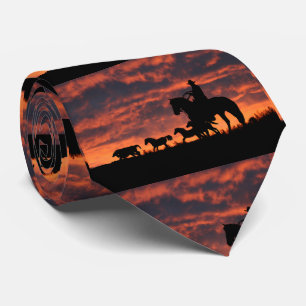 Cowboy and Wild Horses Tie