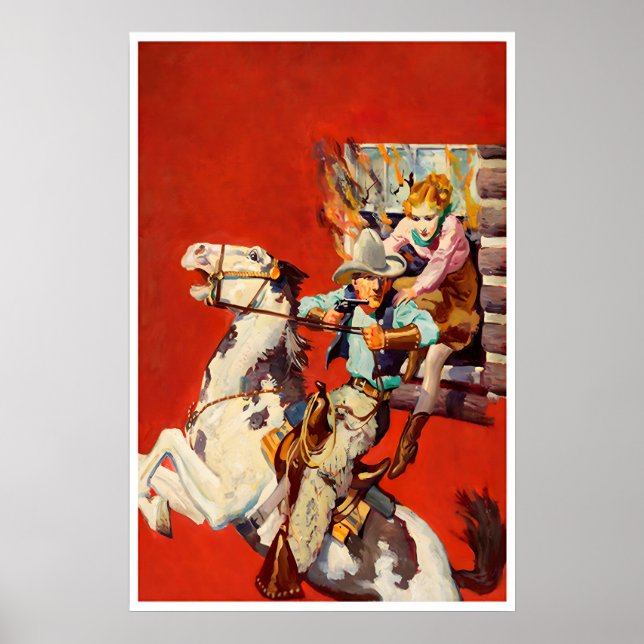 Cowboy Art Gunslinger Print Western Poster (Front)