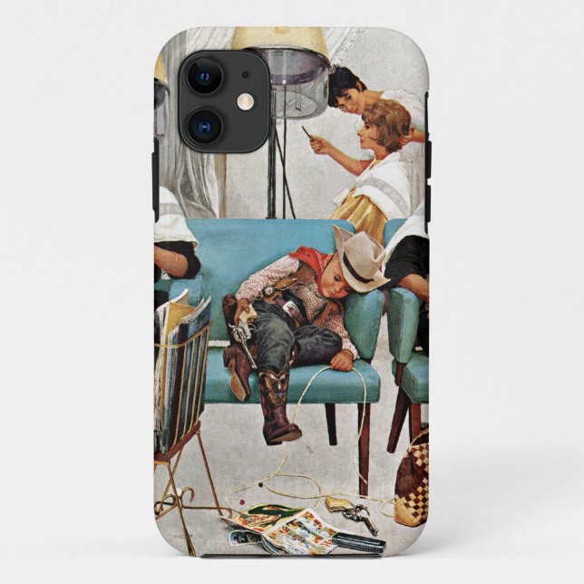 Cowboy Asleep in Beauty Salon Case-Mate iPhone Case (Back)