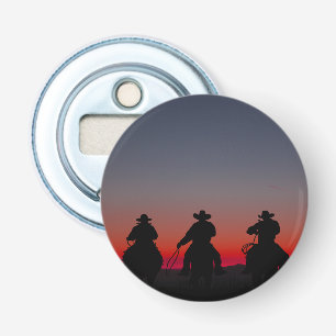 cowboy at sunset bottle opener