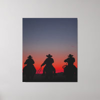 cowboy at sunset