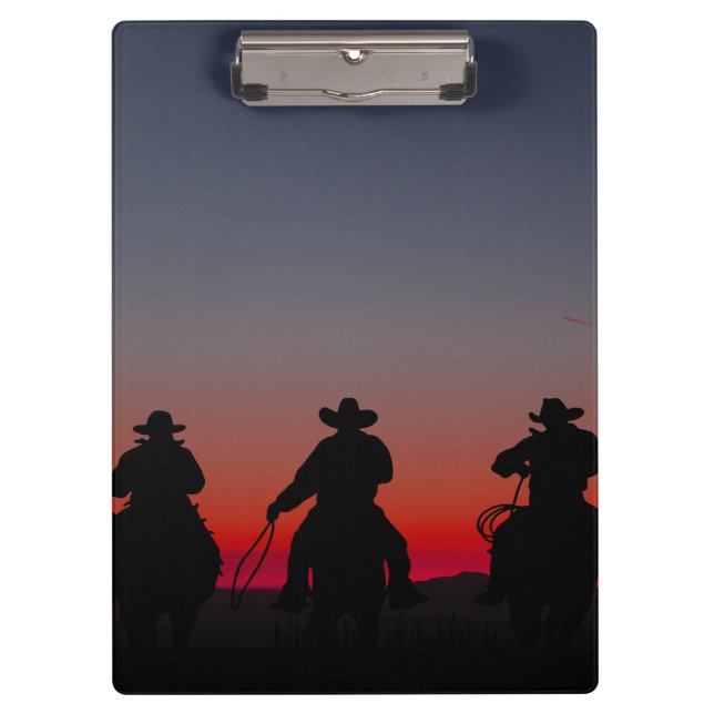 cowboy at sunset clipboard (Front)