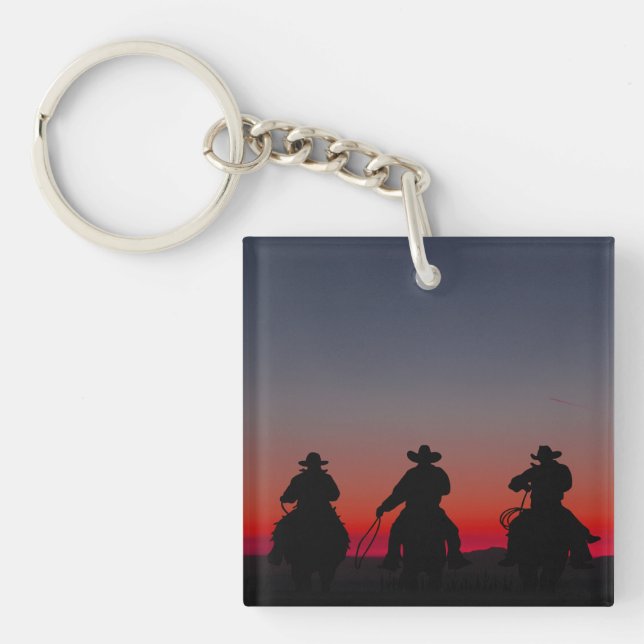 cowboy at sunset key ring (Front)