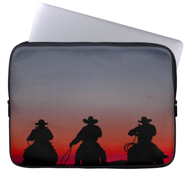 cowboy at sunset laptop sleeve (Front)