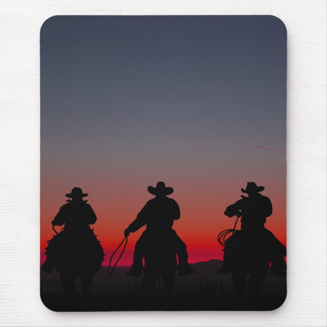 cowboy at sunset mouse pad (Front)