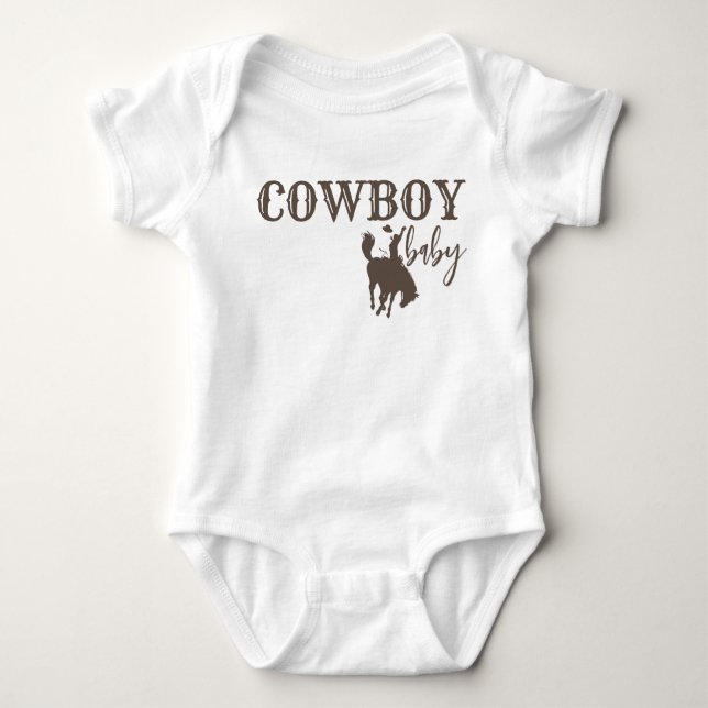 Cowboy baby baby bodysuit (Front)