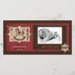 Cowboy Baby Photo Card