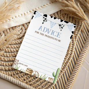 Cowboy Baby Shower Advice Card