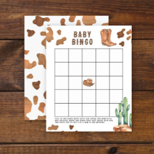 Cowboy Baby shower Bingo game