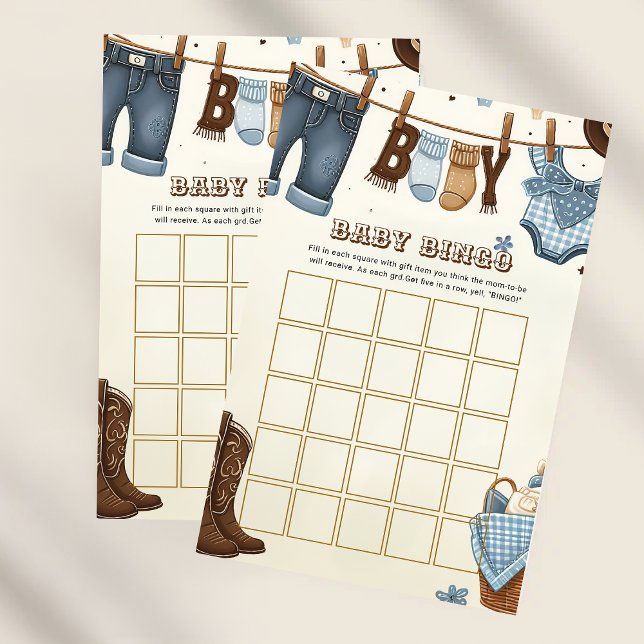 Cowboy baby shower bingo game (Creator Uploaded)