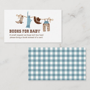 Cowboy Baby Shower Books for Baby Enclosure Card