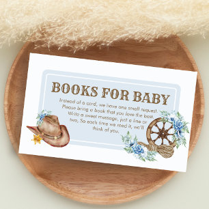 Cowboy Baby Shower Books for Baby Enclosure Card