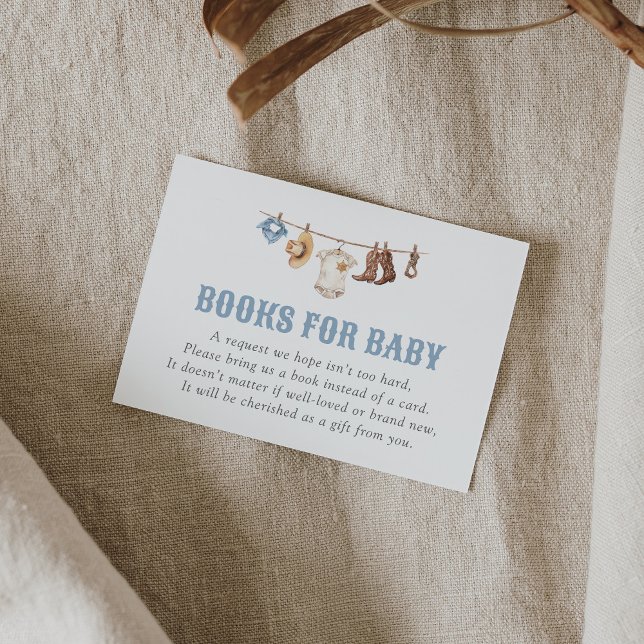 Cowboy Baby Shower Books for Baby Enclosure Card (Creator Uploaded)