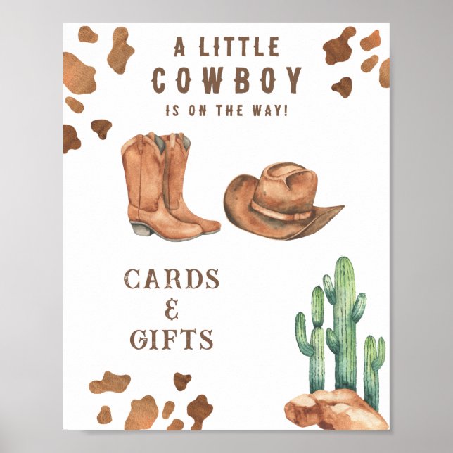 Cowboy baby shower Cards and gifts  Poster (Front)
