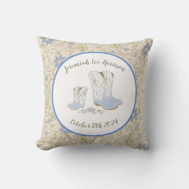 Cowboy Baby Shower Cushion (Front)