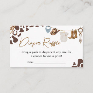 Cowboy Baby Shower Diaper Raffle Enclosure Card