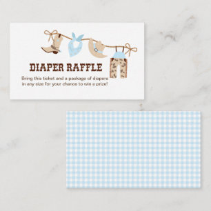 Cowboy Baby Shower Diaper Raffle Enclosure  Card