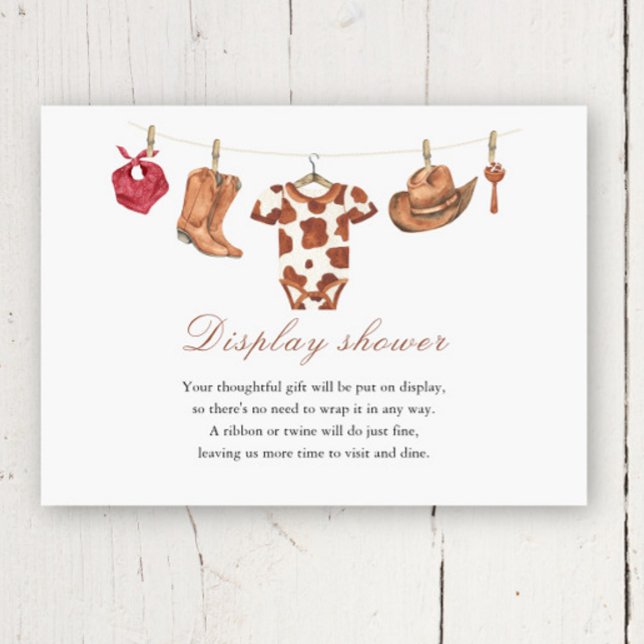 Cowboy Baby shower Display shower Enclosure Card (Creator Uploaded)