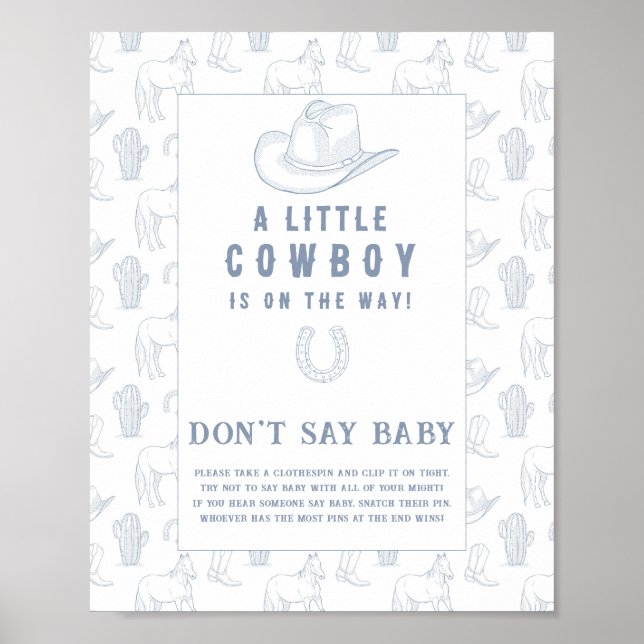 Cowboy baby shower Don't say baby  Poster (Front)