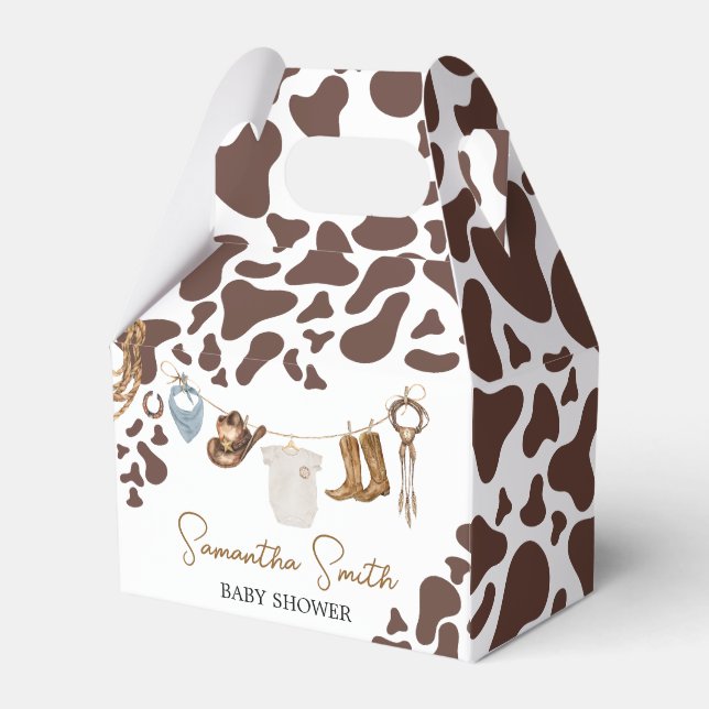 Cowboy Baby Shower  Favour Box (Front Side)
