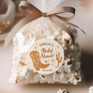 Cowboy Baby Shower Favour Sticker