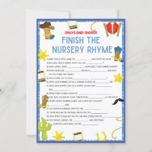 Cowboy Baby Shower Game - Editable Name, 5x7 size Invitation