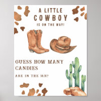 Cowboy baby shower Guess how many candies