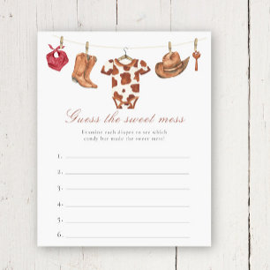 Cowboy Baby shower Guess the sweet mess game