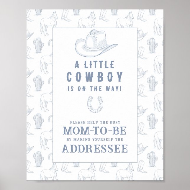 Cowboy baby shower - Help the Busy Mum-to-Be  Poster (Front)