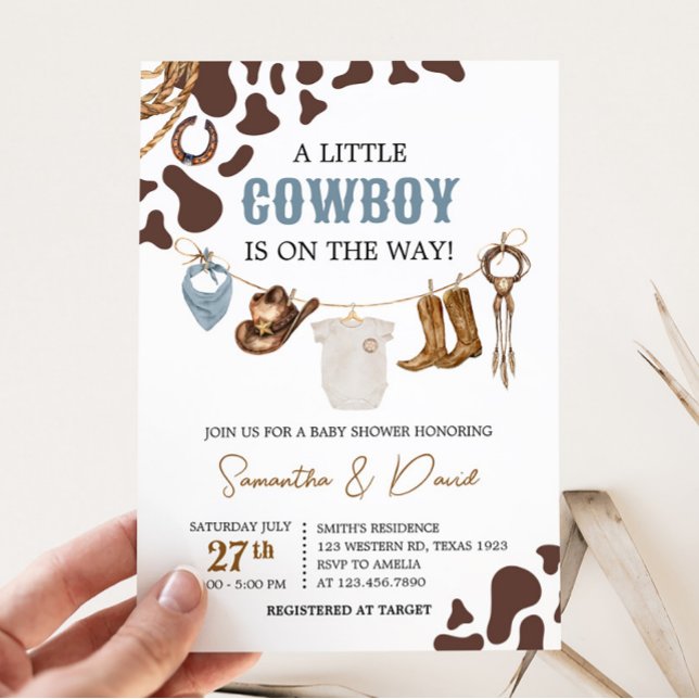 Cowboy Baby Shower  Invitation (Wild West Rodeo Baby Shower Invitation)